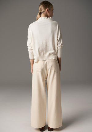 POL Beech Drawcord Knit - Ivory Jumpers + Knitwear - Zabecca Living