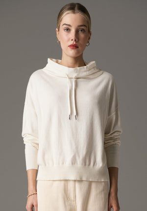 POL Beech Drawcord Knit - Ivory Jumpers + Knitwear - Zabecca Living