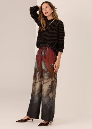 POL Carmel Stripe Knit - Black/Choc Jumpers + Knitwear - Zabecca Living