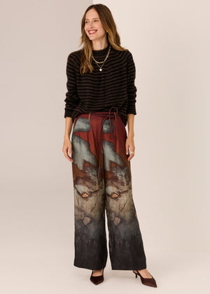 POL Carmel Stripe Knit - Black/Choc Jumpers + Knitwear - Zabecca Living