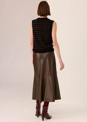 POL Carmel Striped Vest - Black/Choc vest - Zabecca Living