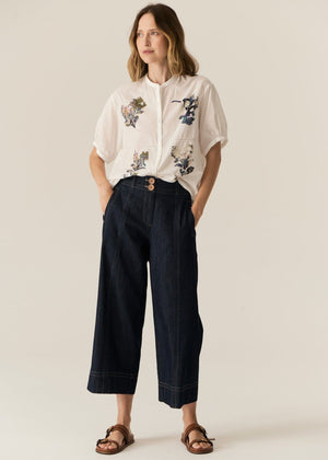 POL Carsen Crop Denim Pant - Dark Wash PANTS - Zabecca Living