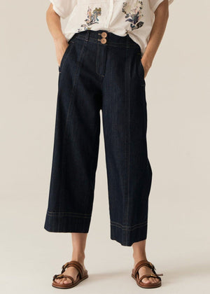 POL Carsen Crop Denim Pant - Dark Wash PANTS - Zabecca Living
