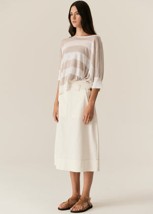 POL Carsen Denim Skirt - Ecru Skirt - Zabecca Living