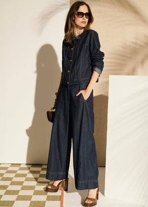 POL Carsen Full Length Denim Pant - Dark Wash PANTS - Zabecca Living