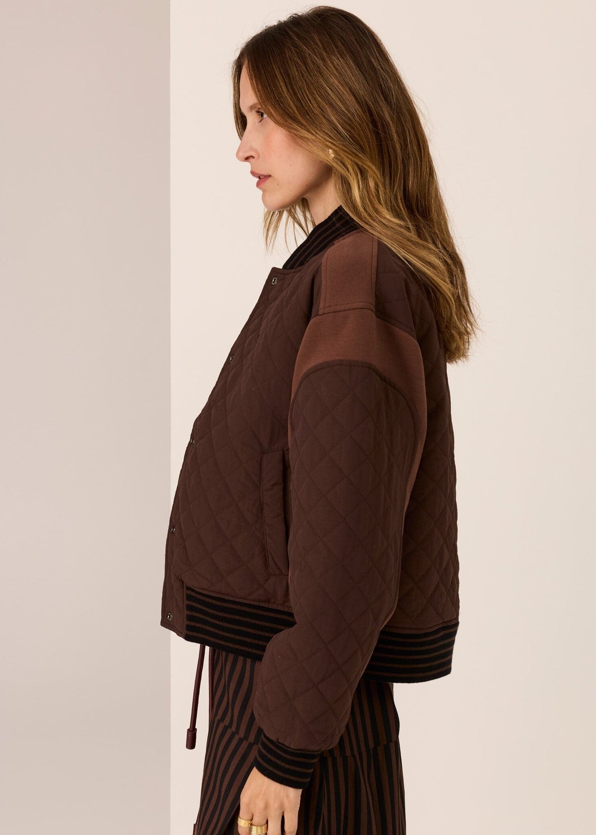 POL Cassidy Varsity Jacket - Chocolate Jackets - Zabecca Living
