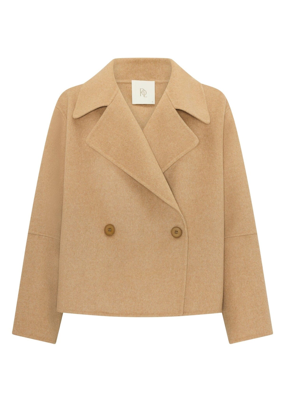 POL Cohen Cropped Wool Coat - Camel Coat - Zabecca Living