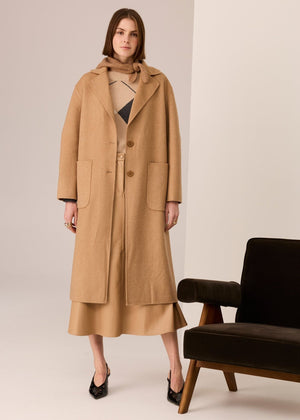 POL Cohen Long Coat - Camel Jumpers + Knitwear - Zabecca Living