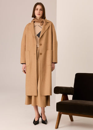 POL Cohen Long Coat - Camel Jumpers + Knitwear - Zabecca Living