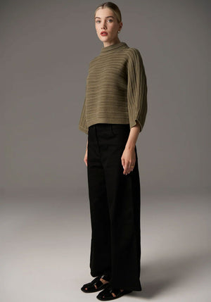 POL Daily Boxy Knit - Light Khaki Jumpers + Knitwear - Zabecca Living