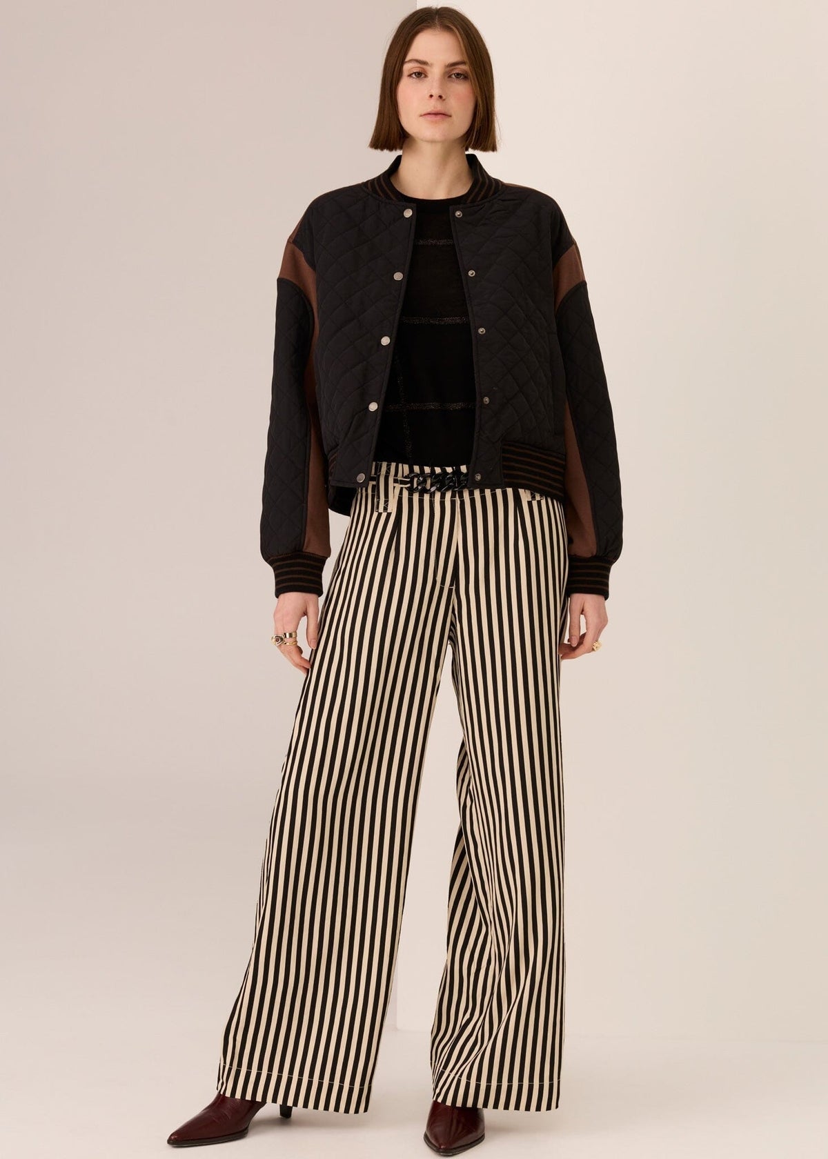 POL Dara Belted Pant - Ivory Black PANTS - Zabecca Living