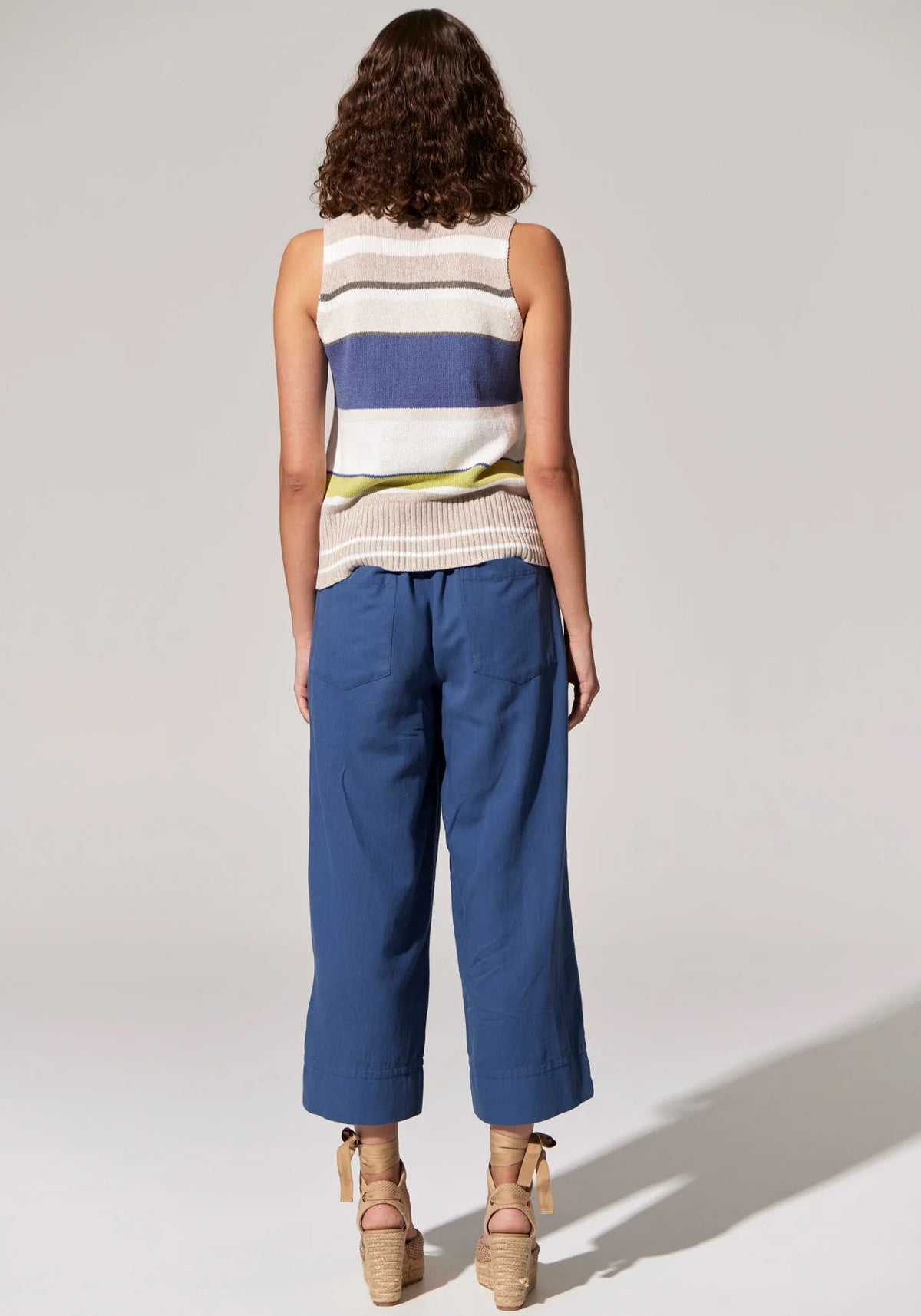 POL Estel Stripe Knit Tank - Blue Multi Tank - Zabecca Living