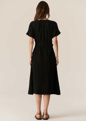 POL Faire Belted Dress - Black Dress - Zabecca Living
