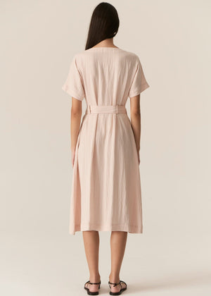 POL Faire Belted Dress - Blush Dress - Zabecca Living