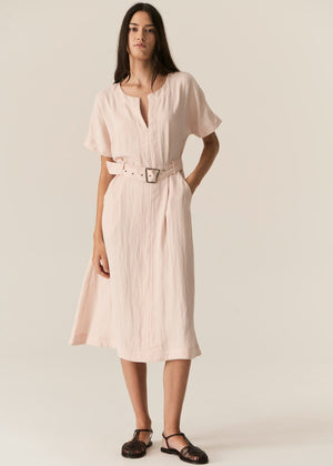 POL Faire Belted Dress - Blush Dress - Zabecca Living