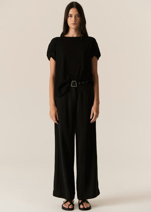 POL Faire Belted Pant -Black PANTS - Zabecca Living