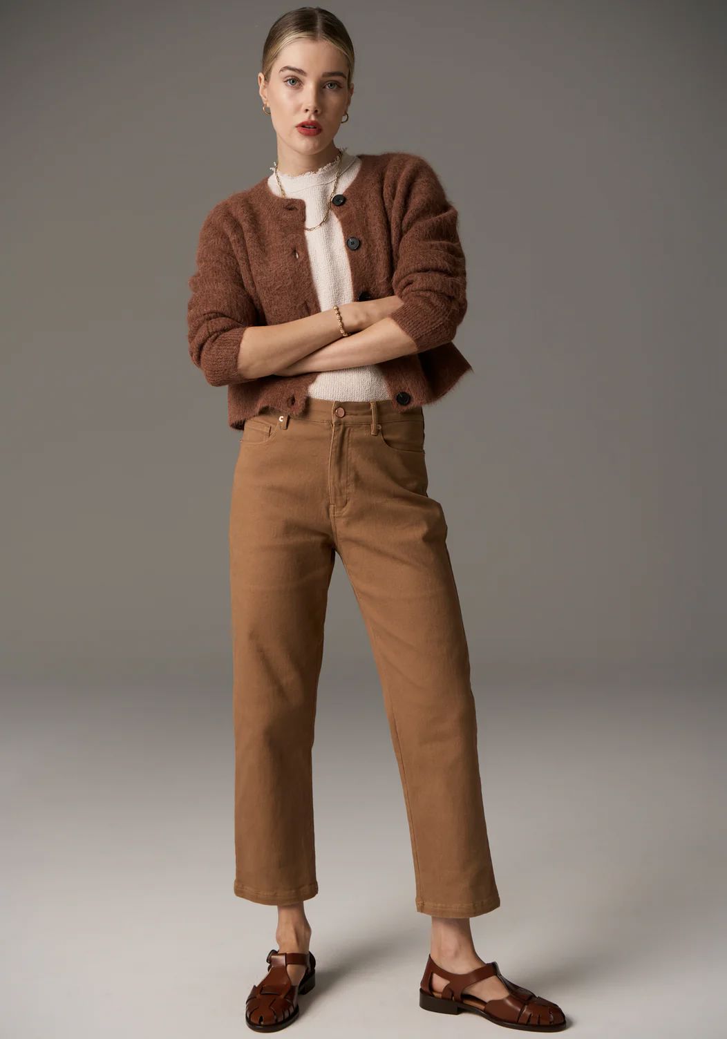 POL Finlay Cardigan - Rust CARDIGAN - Zabecca Living