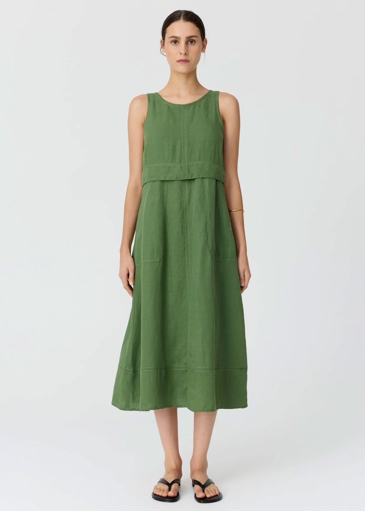 POL Frankie Double Layer Dress - Fern DRESS - Zabecca Living