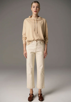 POL Harper Straight Leg Crop Jean - Ivory JEANS - Zabecca Living