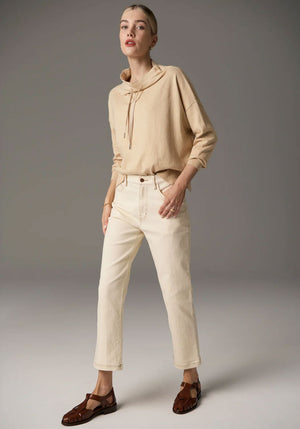 POL Harper Straight Leg Crop Jean - Ivory JEANS - Zabecca Living