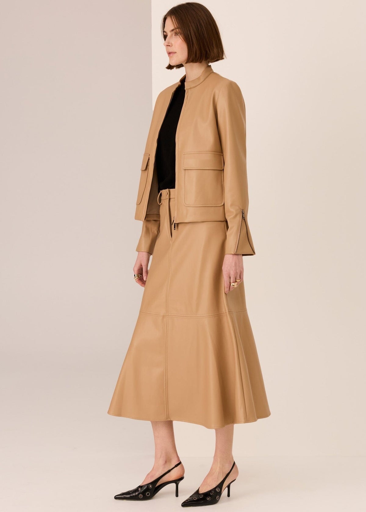 POL Hugo Skirt - Camel Skirt - Zabecca Living