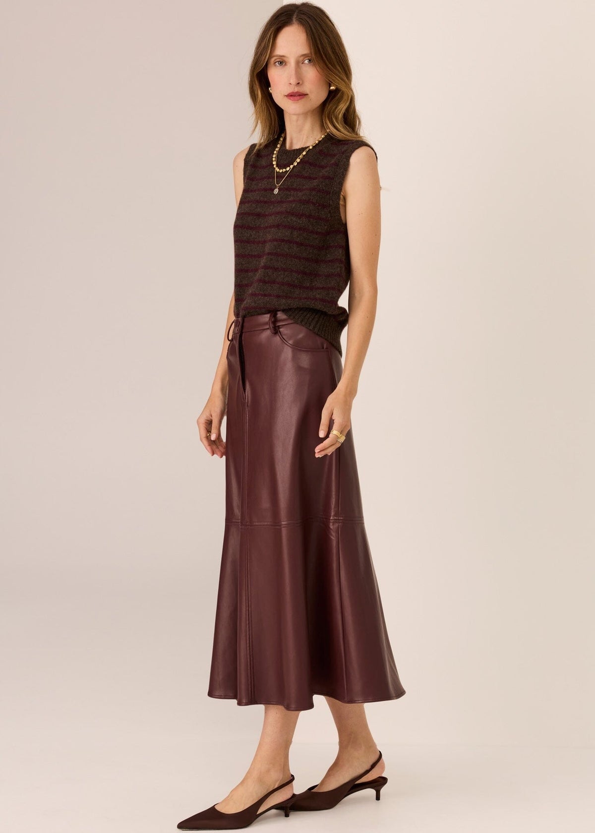POL Hugo Skirt - Merlot Skirt - Zabecca Living