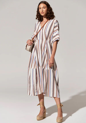 POL Jet Day Dress - Jet Multistripe Dress - Zabecca Living