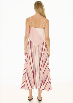 POL Kai Drawcord Skirt - Red Multistripe SKIRT - Zabecca Living