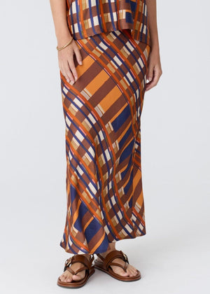 POL Lattice Skirt - Amber Check Skirt - Zabecca Living