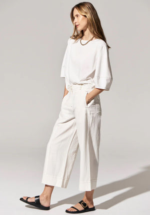POL Miley Crop Pant - White PANTS - Zabecca Living