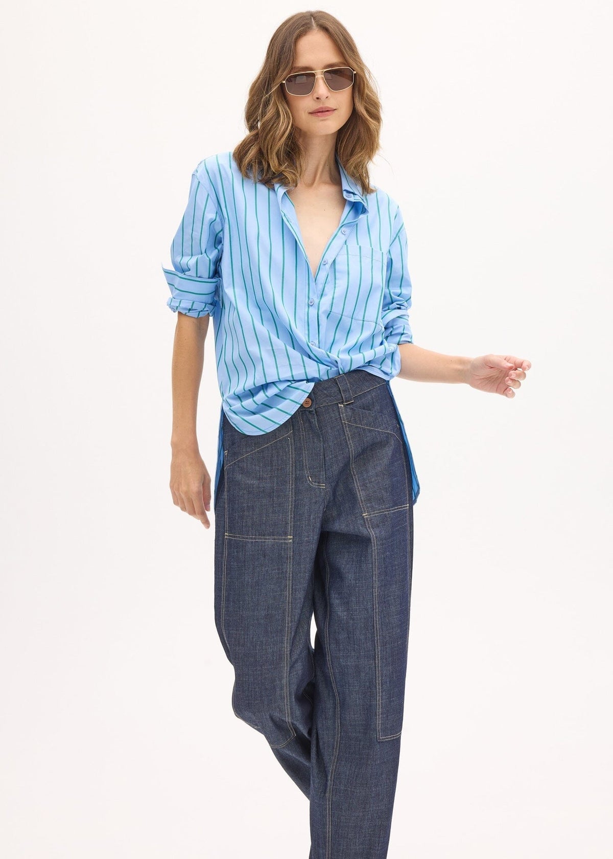 POL Muhle Barrel Denim Pant - Dark Wash PANTS - Zabecca Living