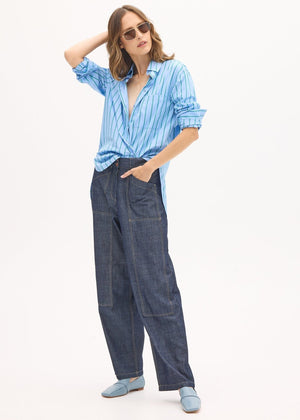POL Muhle Barrel Denim Pant - Dark Wash PANTS - Zabecca Living