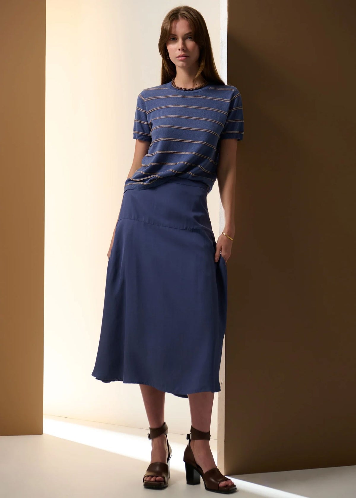 POL Nubo Skirt - Blue SKIRT - Zabecca Living