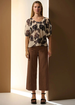 POL Odette Belted Pant - Chocolate PANTS - Zabecca Living