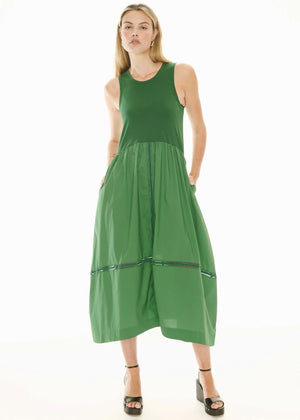 POL Orlo Lace Tank Dress - Green Dress - Zabecca Living