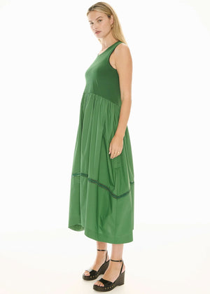 POL Orlo Lace Tank Dress - Green Dress - Zabecca Living