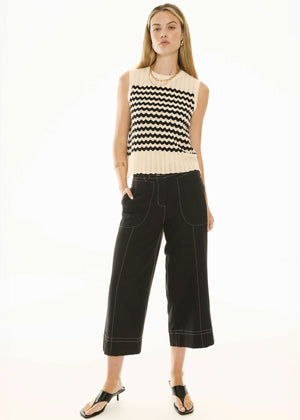 POL Oskar Cropped Pant - Dark Blue PANTS - Zabecca Living