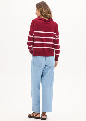 POL Rowan Drawcord Knit - Berry/Pink Jumpers + Knitwear - Zabecca Living