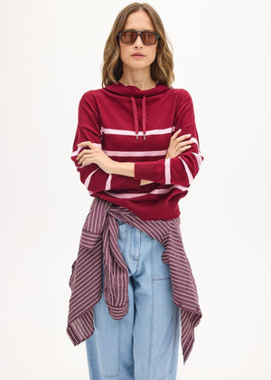 POL Rowan Drawcord Knit - Berry/Pink Jumpers + Knitwear - Zabecca Living