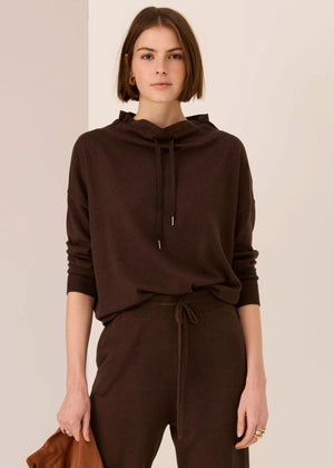 POL Rowan Drawcord Knit - Chocolate Jumpers + Knitwear - Zabecca Living