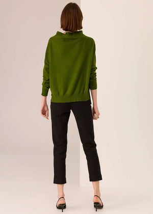 POL Rowan Drawcord Knit - Green Jumpers + Knitwear - Zabecca Living