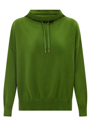 POL Rowan Drawcord Knit - Green Jumpers + Knitwear - Zabecca Living