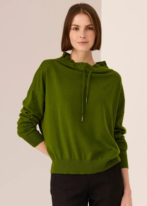 POL Rowan Drawcord Knit - Green Jumpers + Knitwear - Zabecca Living
