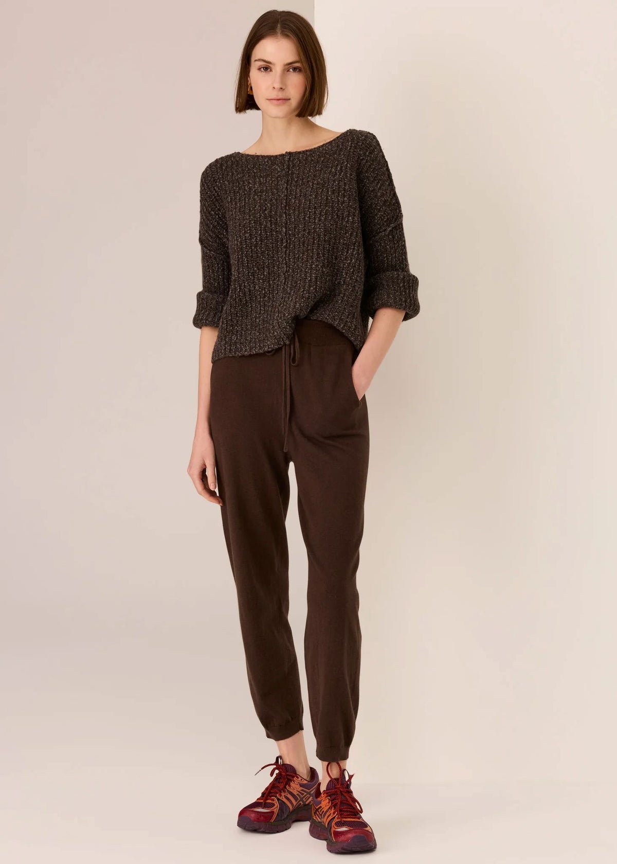 POL Rowan Knit Pant - Chocolate PANTS - Zabecca Living