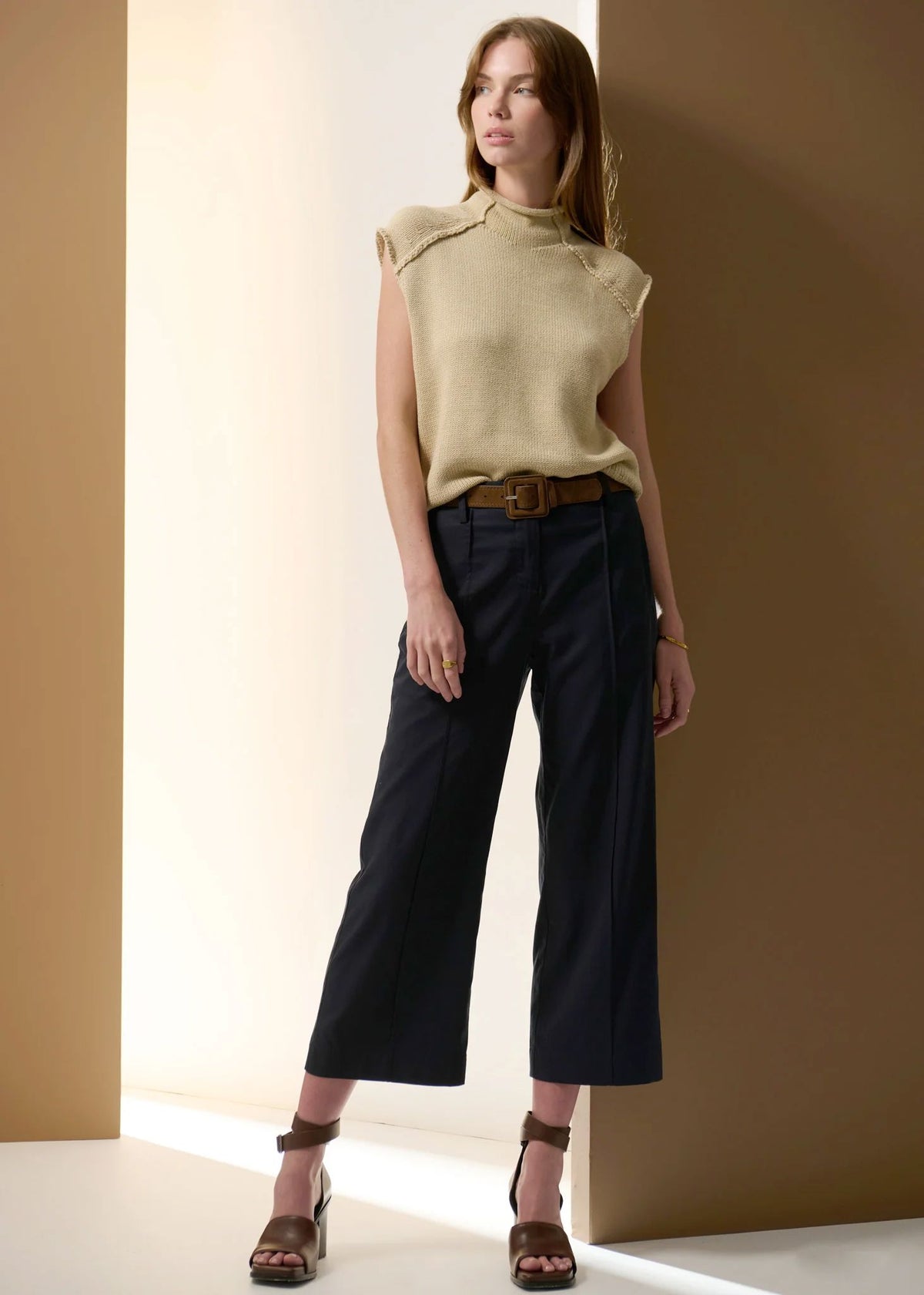 POL Sable Knit Tank - Pebble Jumpers + Knitwear - Zabecca Living