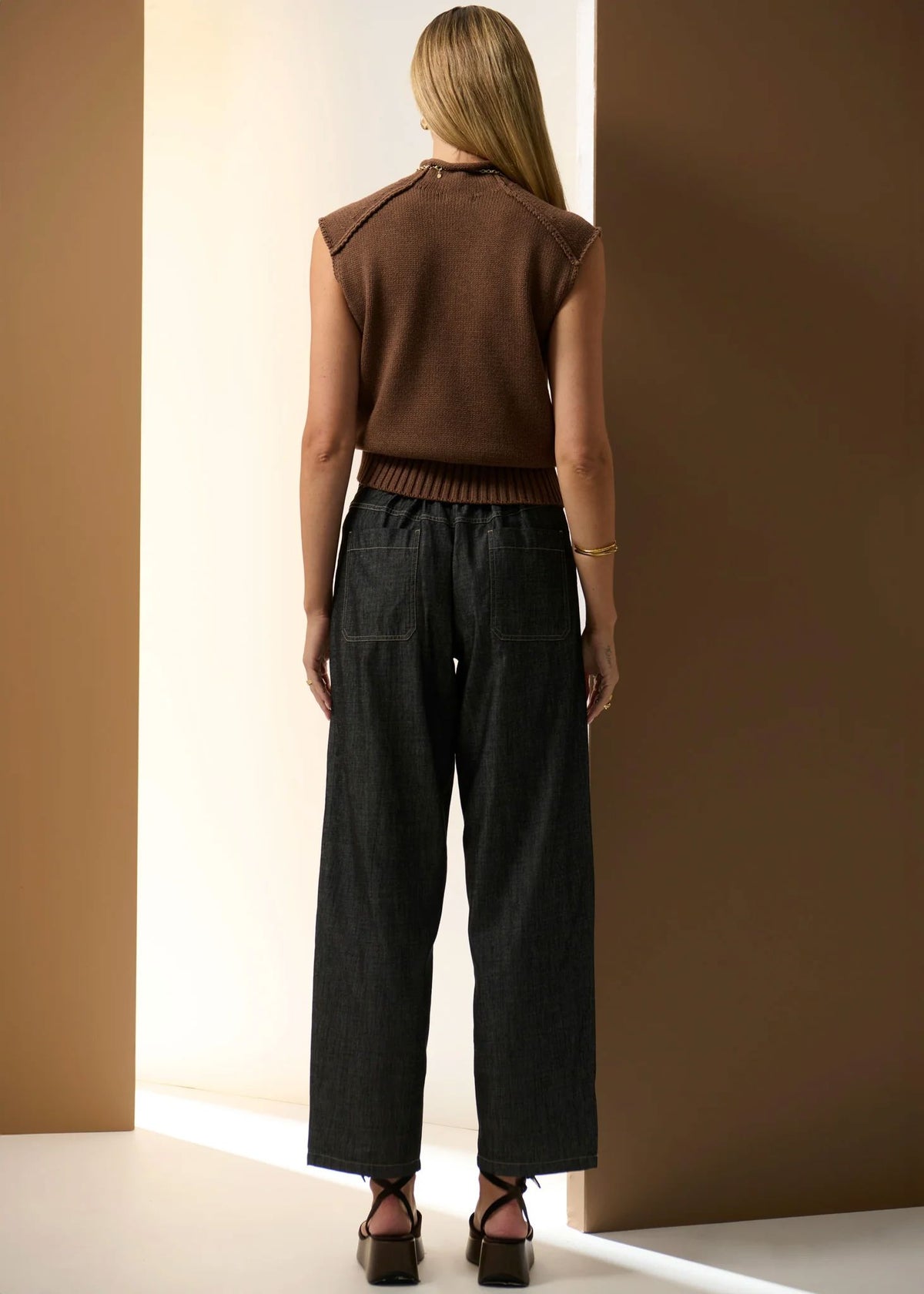 POL Sable Knit Tank - Toffee Jumpers + Knitwear - Zabecca Living