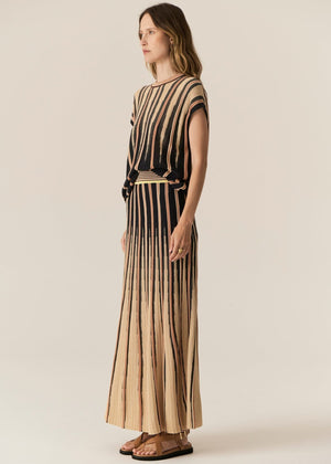 POL Tedd Knit Tee -Ink/Camel Tee - Zabecca Living