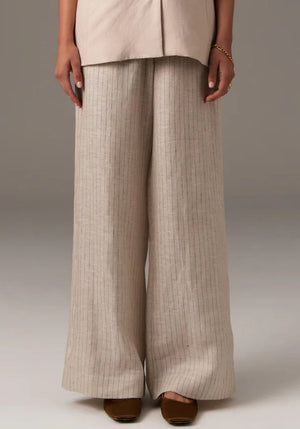 POL Theo Pinstripe Pant - Pebble PANTS - Zabecca Living