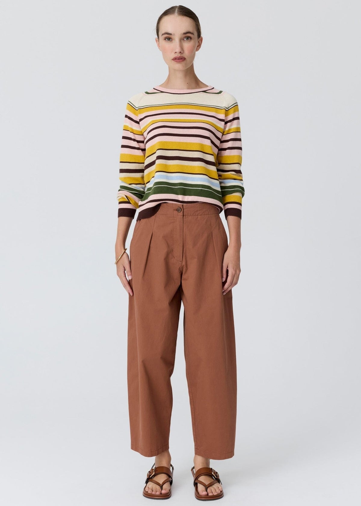 POL Tiller Multistripe Knit - Pink Multistripe Jumpers + Knitwear - Zabecca Living
