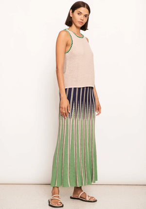 POL Xander Crochet Tank - Pebble/Green/Ink Tank - Zabecca Living